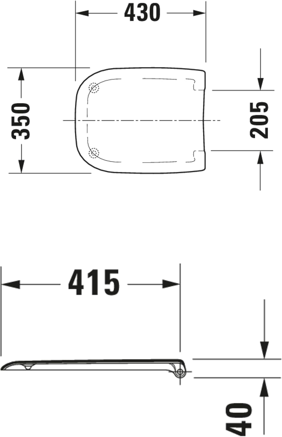 Duravit WC-Sitz D-Code, Toilettendeckel aus Urea-Duroplast, Klodeckel mit Edelstahl Scharnieren, Wei