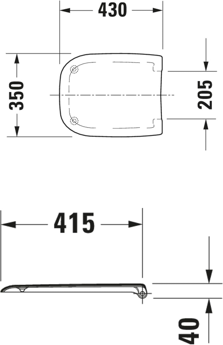 Duravit WC-Sitz D-Code, Toilettendeckel aus Urea-Duroplast, Klodeckel mit Edelstahl Scharnieren, Wei
