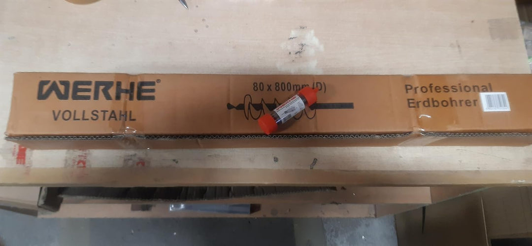 WERHE® Profi Bohrer VollStahl, Erdbohrer für bohrmaschine 80 mm Extrem robust mit m14 Adapter - Pfah