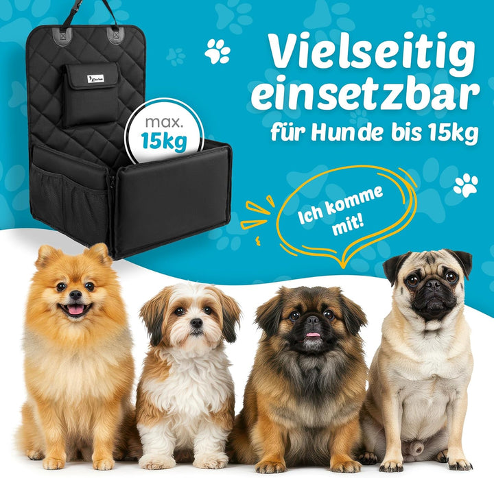 Autositz Hund mit Kotbeutelspender - Hundesitz Auto für kleine Hunde - Hunde Autositz Rückbank | Jet