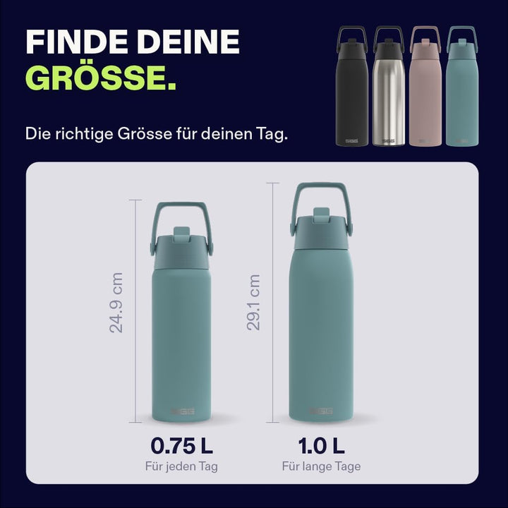 Sigg - Edelstahl Trinkflasche - Shield FLIP Morning Blue - Auslaufsicher - Federleicht - BPA-frei -