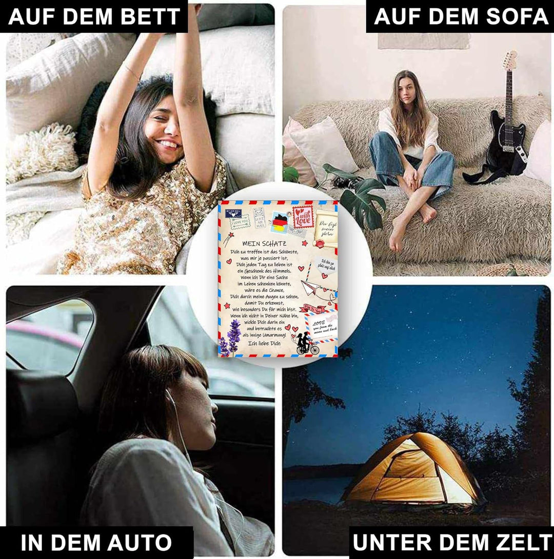 Süsse personalisierte Fleecedecke zum Verschenken an Ihren Schatz Frau Partnerin, originelle und pra