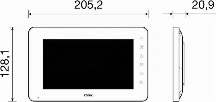 VIMAR K40910 Videosprechenalagen-Set enthält Freisprech-Videohaustelefon LCD 7in, 1-Taste Klingeltab