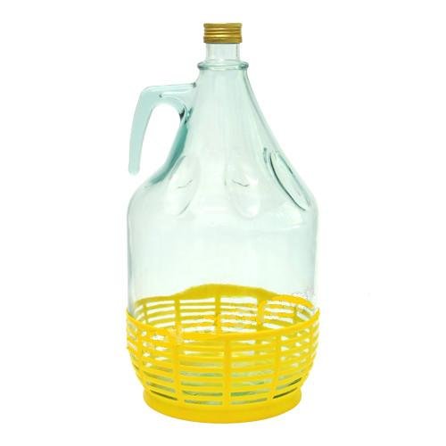 GLASBALLON GÄRBALLON Flasche GLASFLASCHE WEINBALLON Glas Ballon im KUNSTSTOFFKORB 5L NEU BDP5Z