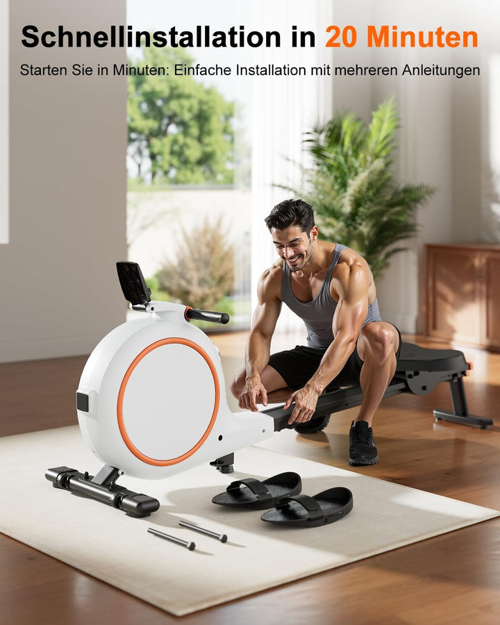 Superun Rudergerät für Zuhause mit 32 Stufen Widerstand - Leises Magnetisches Rudergerät mit APP und