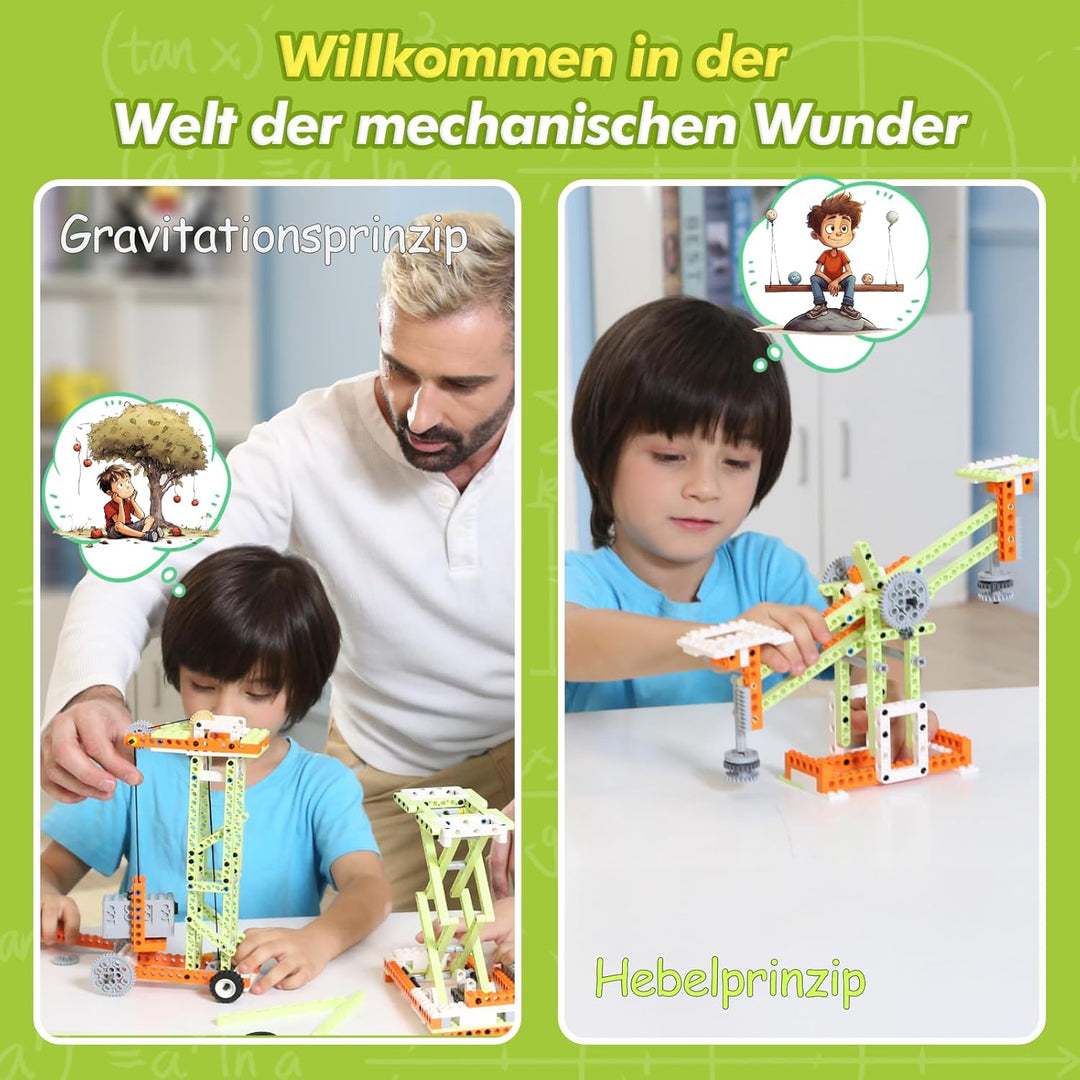 Robot E: Mint-Baukasten für Kinder ab 8 Jahren,14-in-1 DIY-Roboter, Mechanik Faszinierend Erklärt, L