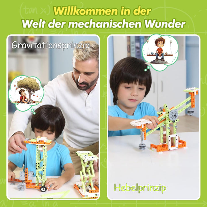 Robot E: Mint-Baukasten für Kinder ab 8 Jahren,14-in-1 DIY-Roboter, Mechanik Faszinierend Erklärt, L
