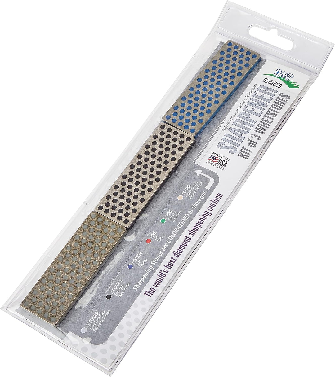 DMT Mini Diamant Ski und Snowboard Abziehstein, 70 mm, Set mit 3 Stück, WS7K2 extra-extragrob/extrag