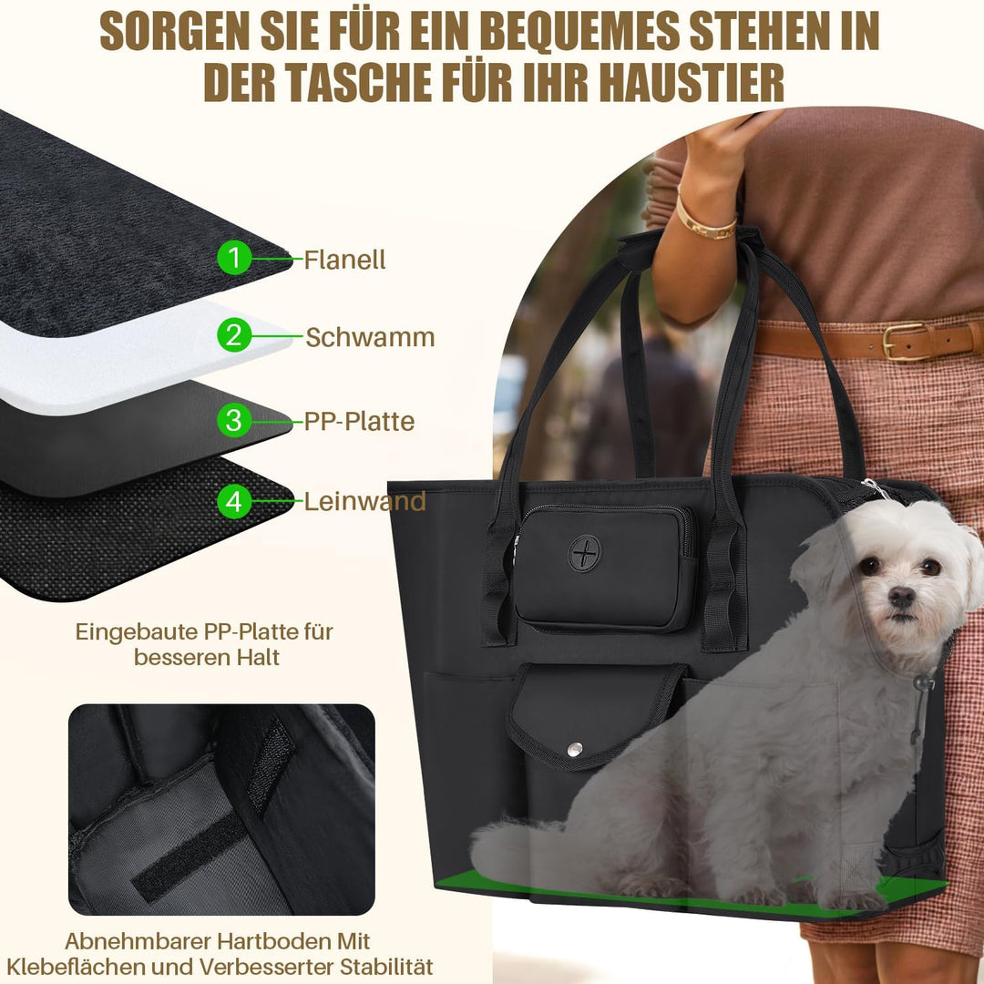 Eyein Hundetasche - Tragbare hundetragetasche mit Taschen & Sicherheitsleine, Atmungsaktive Transpor