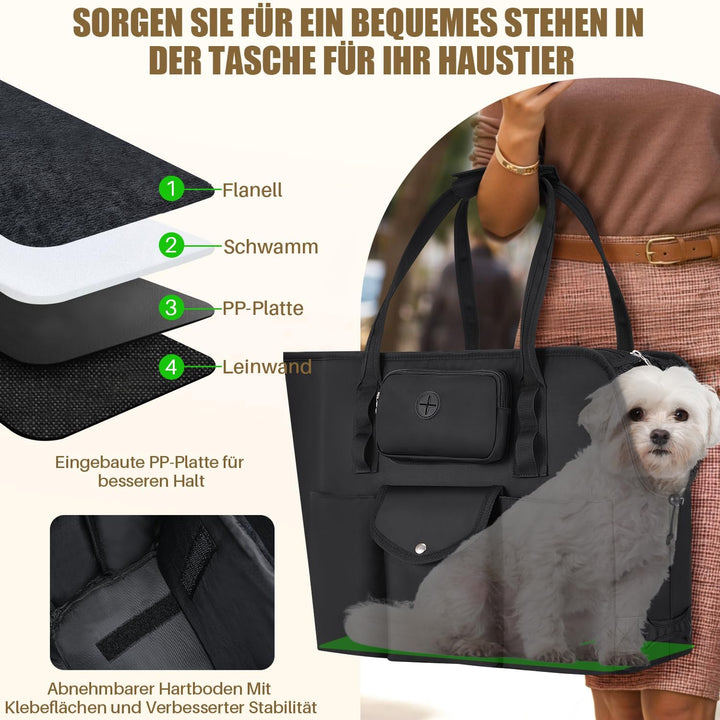 Eyein Hundetasche - Tragbare hundetragetasche mit Taschen & Sicherheitsleine, Atmungsaktive Transpor