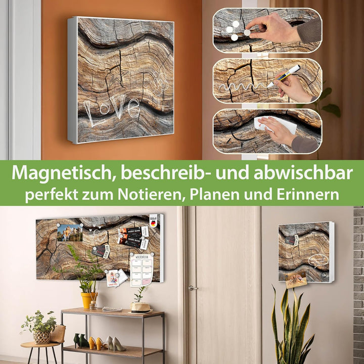 banjado Grosser Schlüsselkasten Glas - Schlüsselbox 30x30cm mit 50 Haken - Schlüsselkasten modern fü