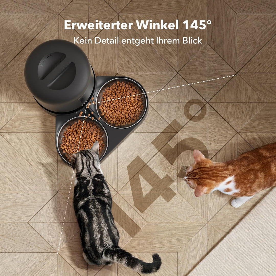 PETLIBRO 5L Futterautomat Katze 2 Näpfe mit 1080P Kamera, 5G WiFi Katzenfutter Automat mit APP & Nac