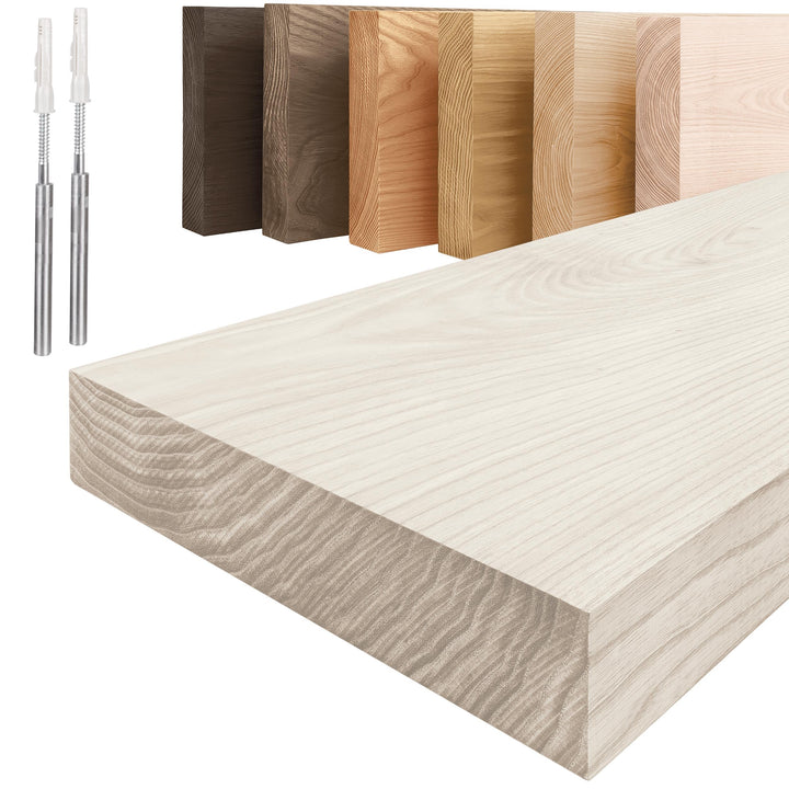 LAMO Manufaktur Schweberegal Holz mit unsichtbarer Befestigung | Wand Regal 100 cm breit für Wohnzim