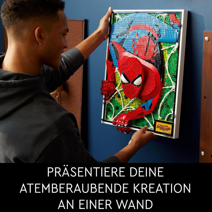 LEGO 31209 Art The Amazing Spider-Man Poster, 3D Wandbild-Set, baubares Leinwandbild, Superhelden-De