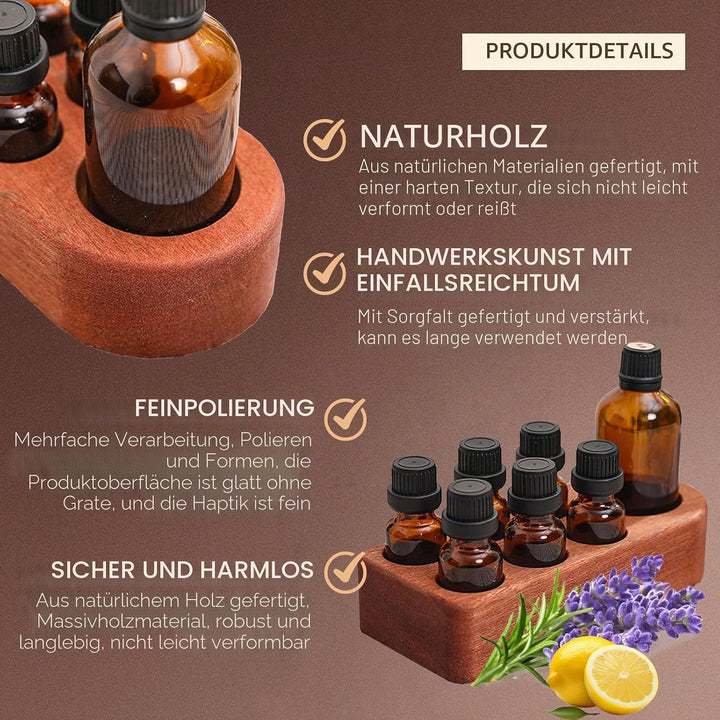 7-Fach Organizer aus Holz, 6x4cm + 1x6cm, 7