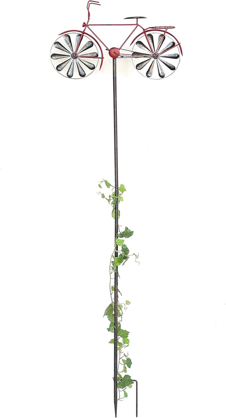 DanDiBo Gartenstecker Metall Fahrrad XL 160 cm Rot 96100 Shabby Windspiel Windrad Wetterfest Gartend