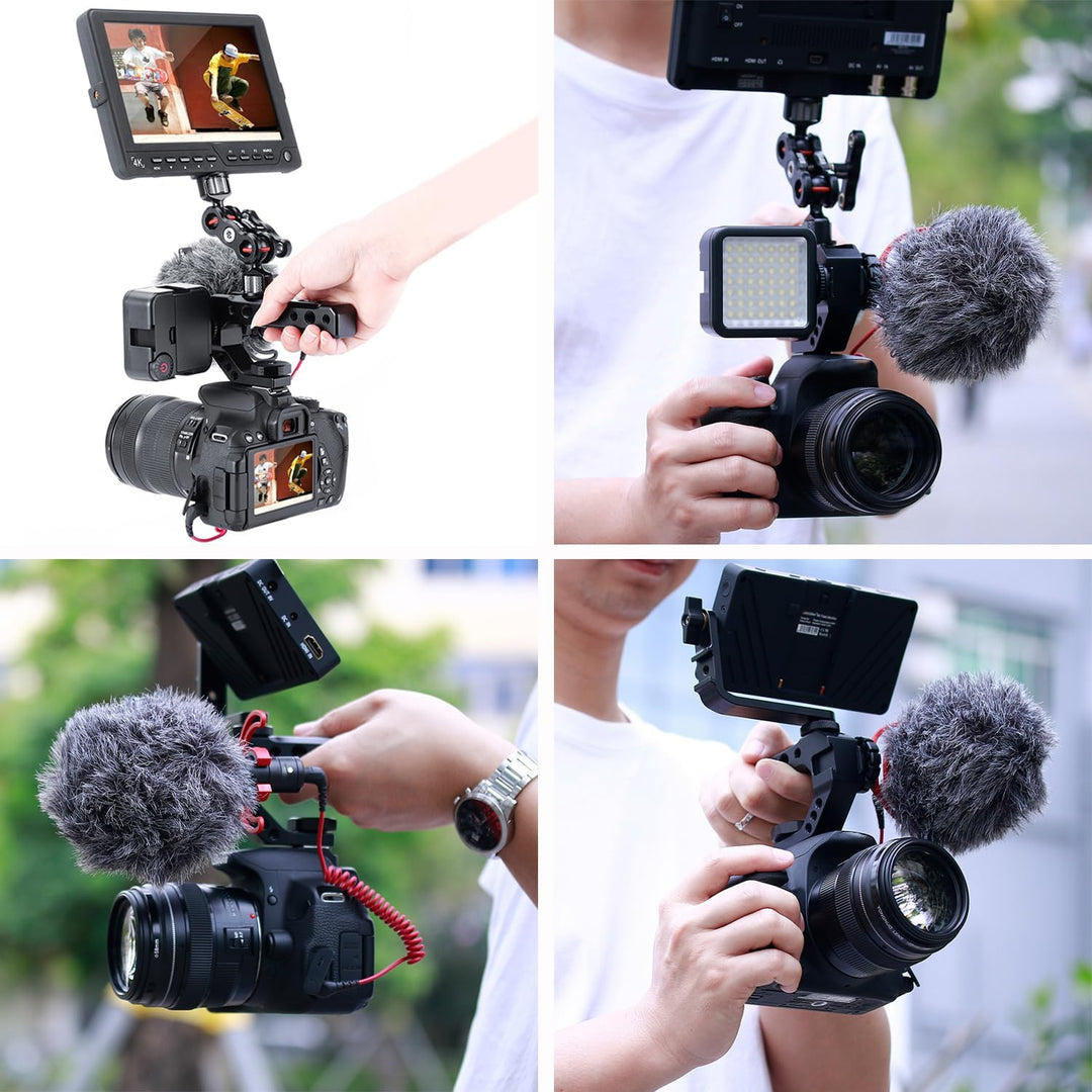 WEWOGA R005 Top Camera Hot Shoe Grip Top Universal Video Stabilisator mit 3 Cold Shoes 1/4 "3/8" Kom