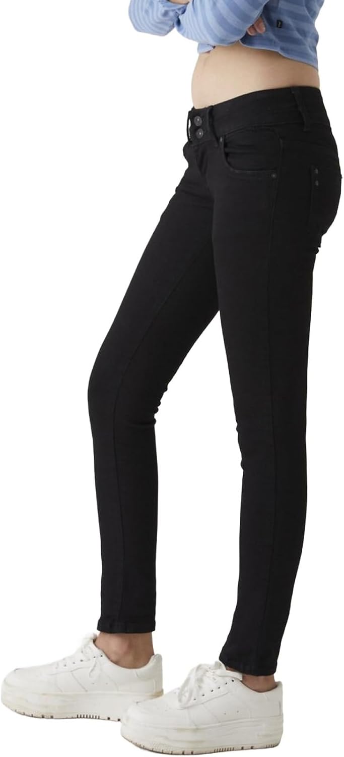 LTB Jeans - Damen - Molly - Low Waist - Slim Fit Jeans - Hosen 24W / 36L Black To Black Wash, 24W /
