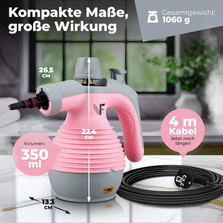 Neighbour's Friend® Handdampfreiniger in Rosa – Leistungsstarkes Dampfreiniger Handgerät I Dampfente