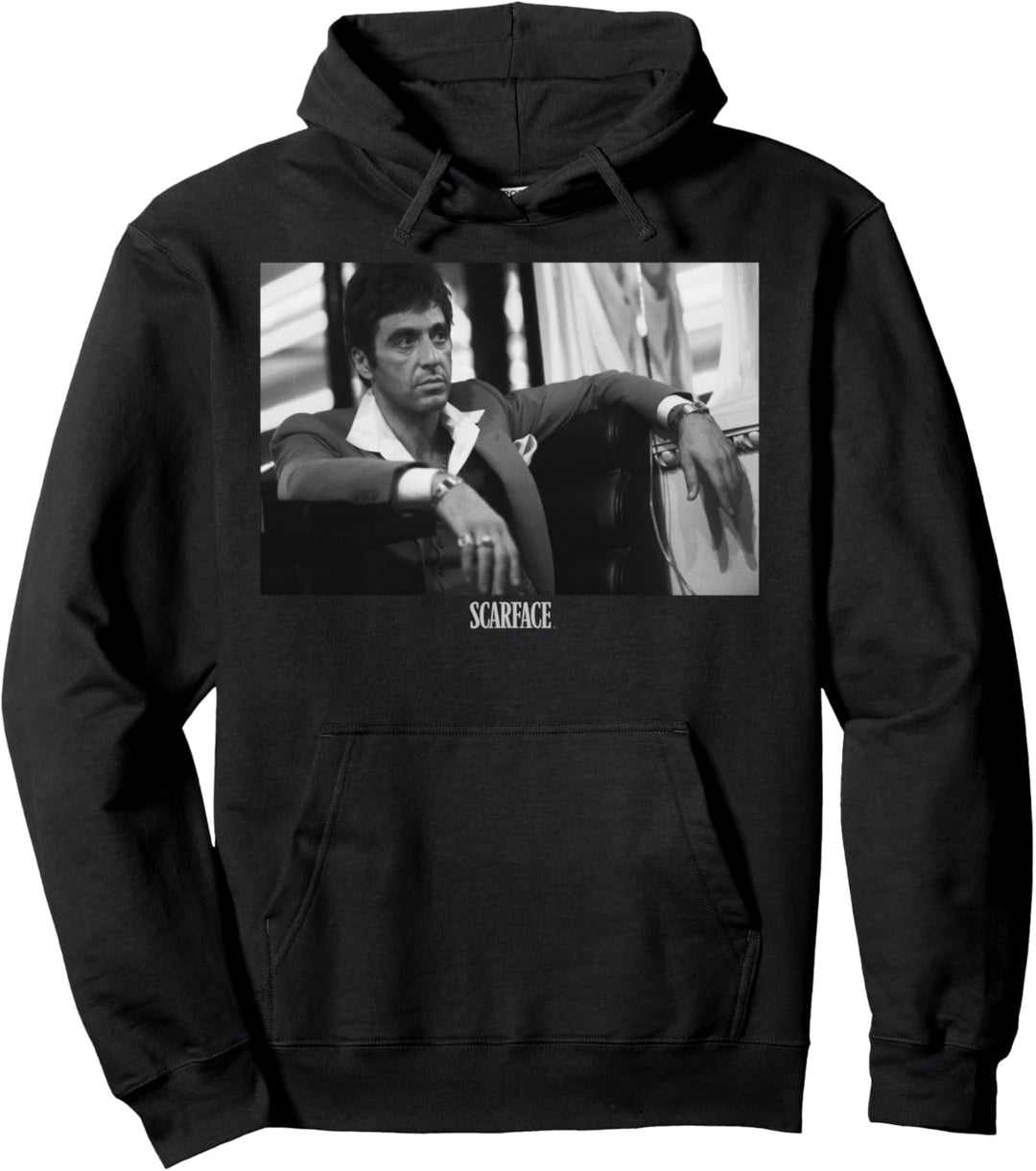 Scarface Tony Montana Sitting Portrait Logo Pullover Hoodie