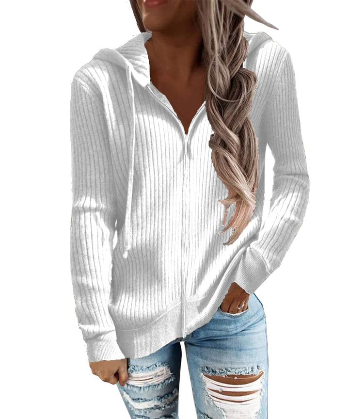 GRMLRPT Kapuzenpullover Damen Hoodie mit Durchgägigem Reissverschluss Kapuzenjacke Pullover Sweatshi