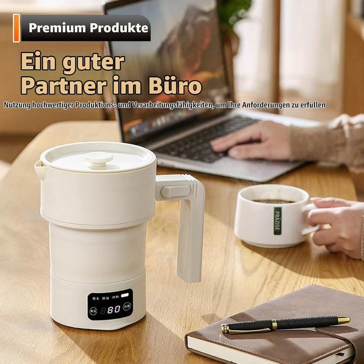 Reisewasserkocher klein, 600ml faltbarer Wasserkocher, Mini Wasserkocher Elektrisch tragbar Camping