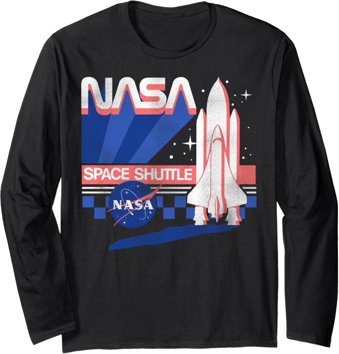 NASA Space Shuttle Retro Poster Langarmshirt