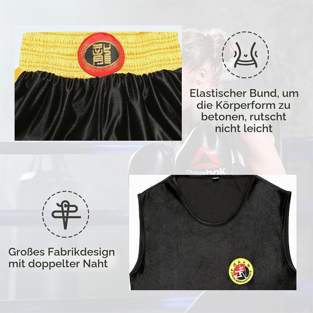 Ärmelloses Kinder Kampfsport Uniform Set,Boxset für Erwachsene, Atmungsaktive Sparring Performance T