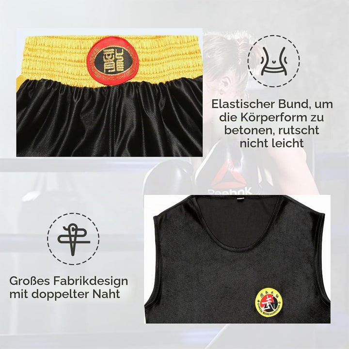 Ärmelloses Kinder Kampfsport Uniform Set,Boxset für Erwachsene, Atmungsaktive Sparring Performance T
