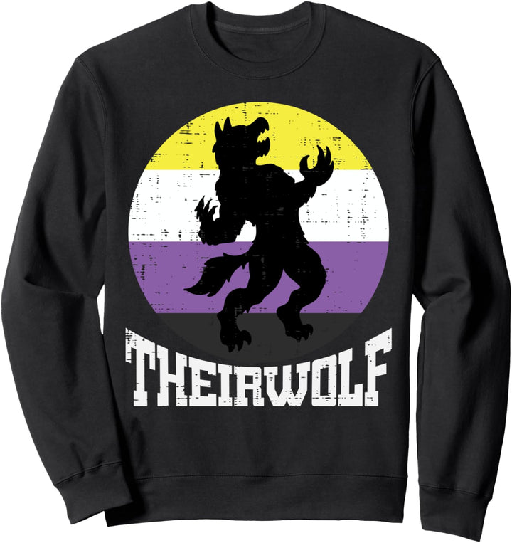 Theirwolf Nonbinary Pride Nicht binäre Enby NB-Flag LGBTQ Sweatshirt