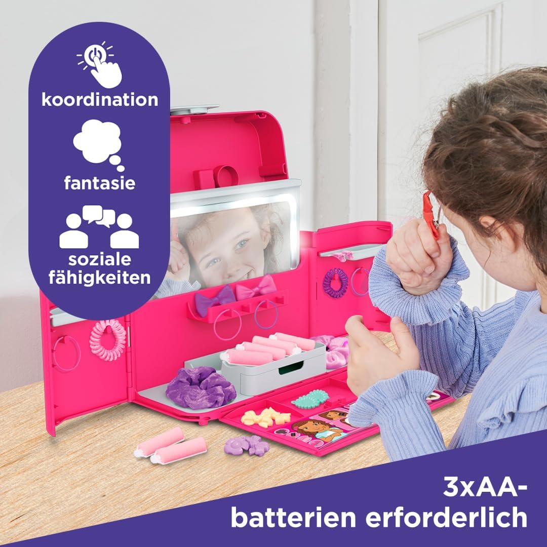 Casdon Ultimate Styling Case | Zusammenklappbarer Haarstylingkoffer für Kinder ab 3 Jahren | Enthält