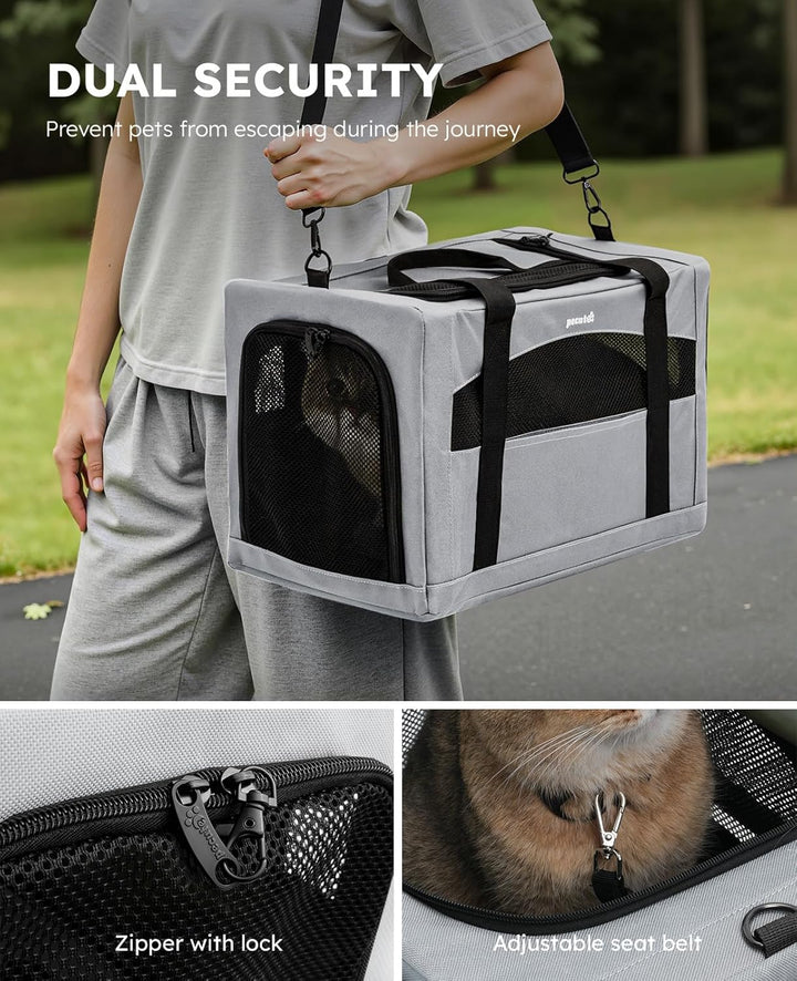 pecute Katzentasche Transporttasche Stabiler Halt Haustier Tragetasche, Transportbox Katze Leicht, F
