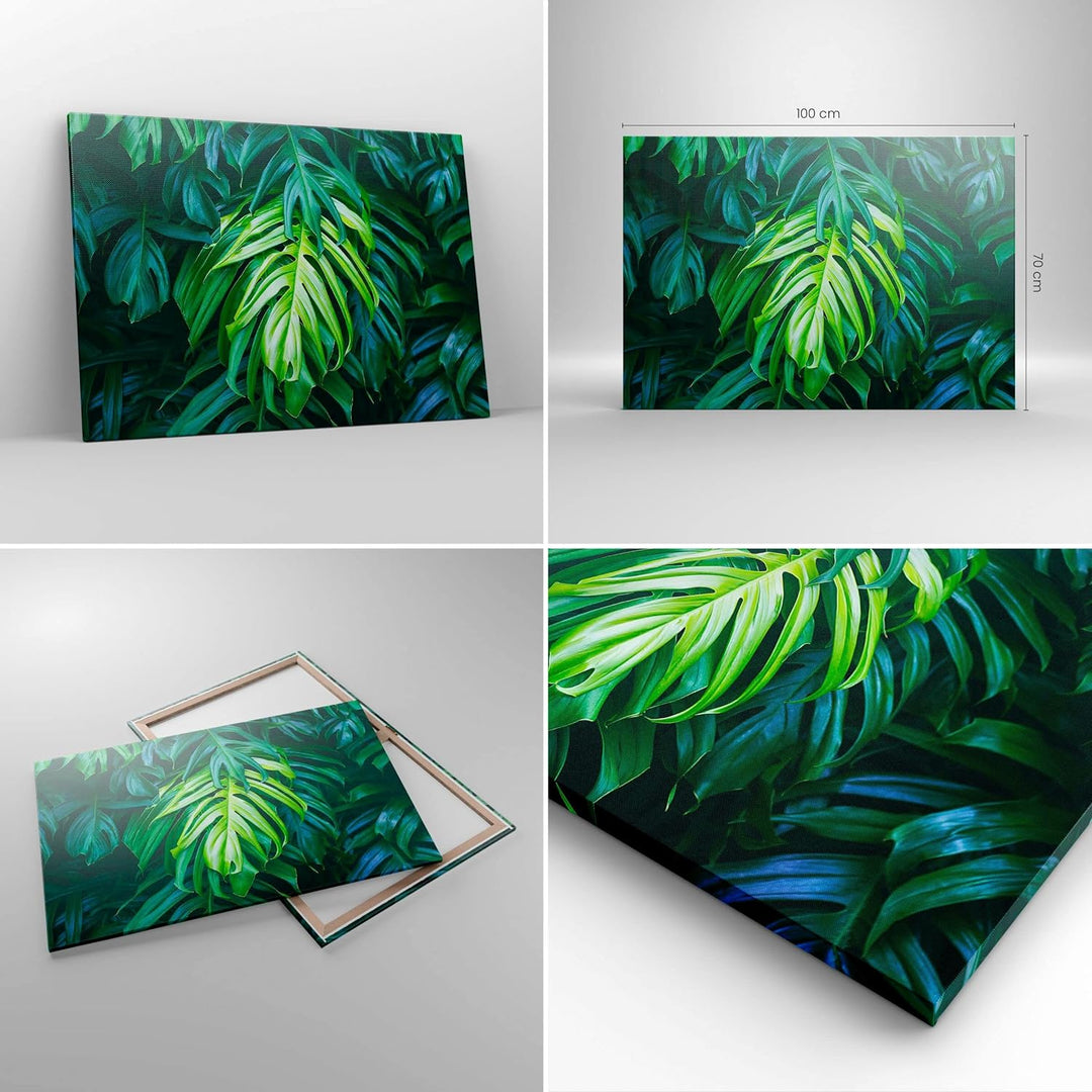 ARTTOR Bilder auf Leinwand 100x70cm Leinwandbild mit Rahmen Blume Natur Gross Wanddeko Bild Schlafzi