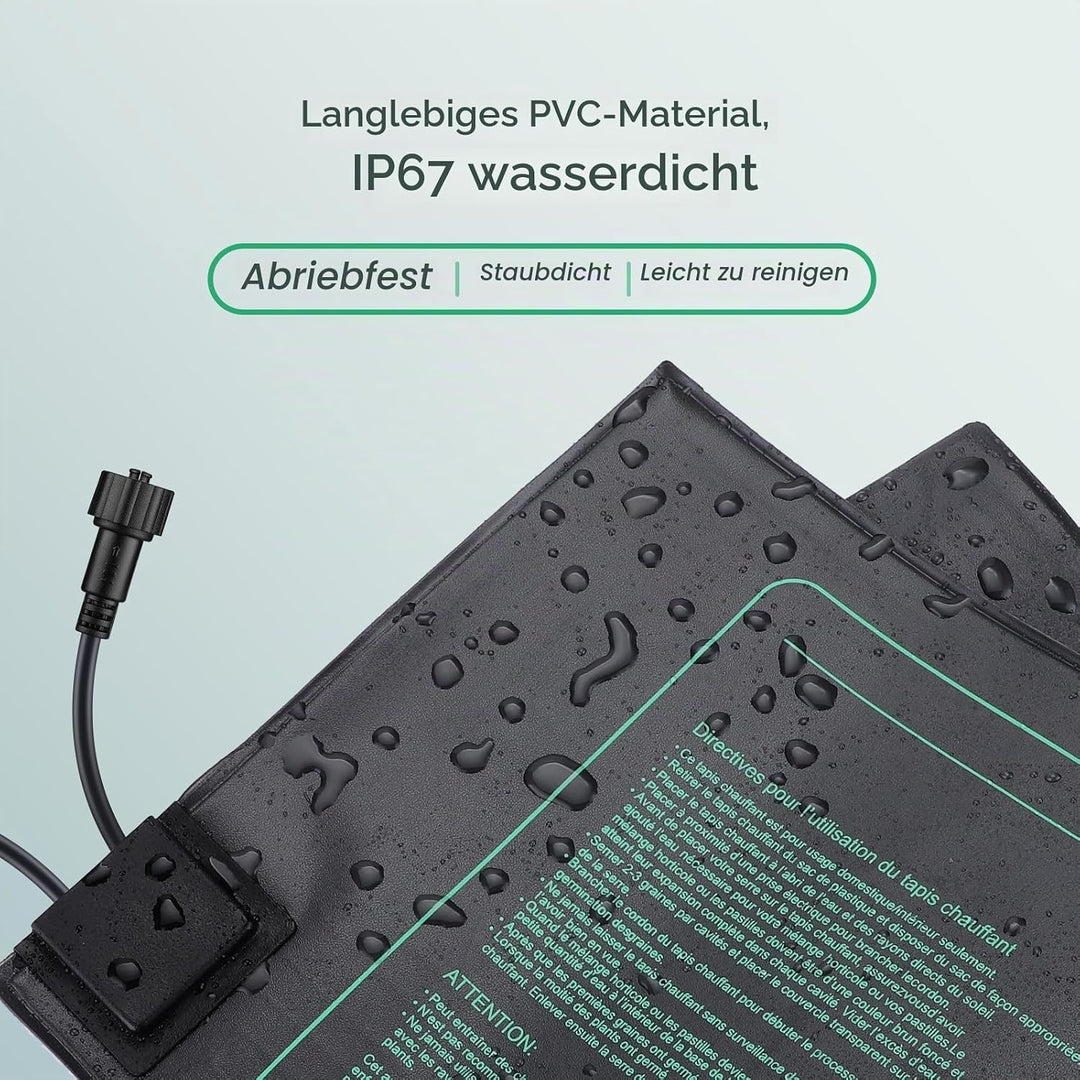 Luxbird Heizmatte mit Thermostat, 1 Heizmatten mit 1 Controller, Zimmergewächshaus Wärmematte 30 Wat