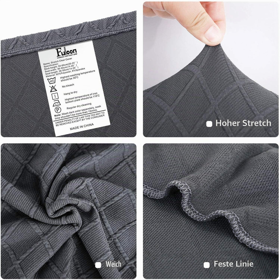 Fuloon Stuhlhussen 4er 6er Set, Stuhlüberzug Universal Stretch Abnehmbare Stuhlbezug Protector Cover