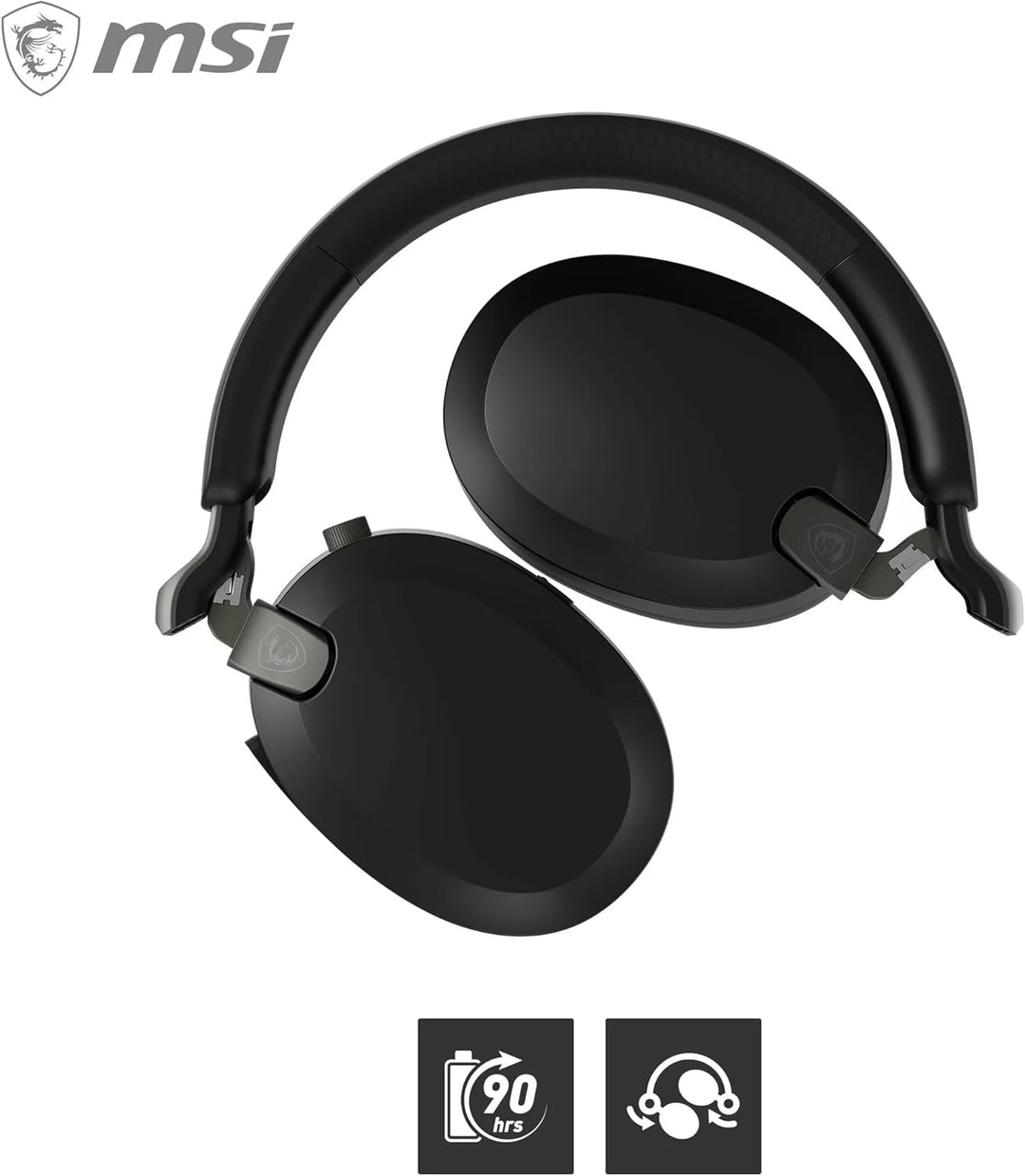 MSI Maestro 500 Wireless Navy Headset, aktive Geräuschunterdrückung, Transparenzmodus, 2,4 GHz, Blue