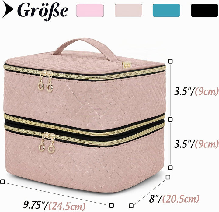 Luxja Ätherische Öl Tasche, Doppelschicht Aufbewahrungstasche für Öle und Zubehör, Öl Tasche für 60