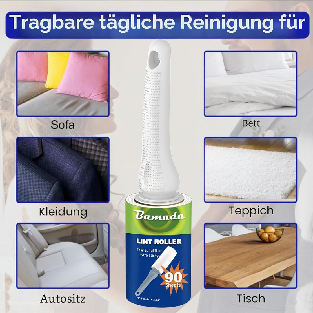 Fusselroller für Tierhaare 540 Blatt, extra klebriger tragbarer Fusselentferner, Fusselroller Kleidu