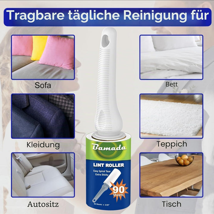 Fusselroller für Tierhaare 540 Blatt, extra klebriger tragbarer Fusselentferner, Fusselroller Kleidu