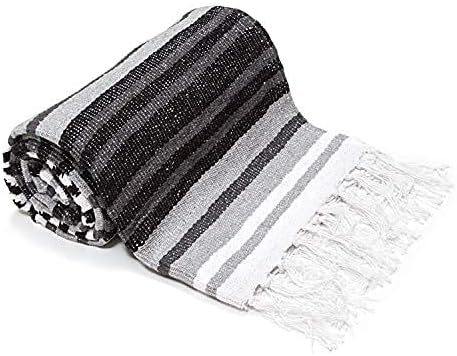 Americanflat Authentische mexikanische Yoga-Decke, weiche gewebte Baumwolle und Polyester, Falsa-Dec