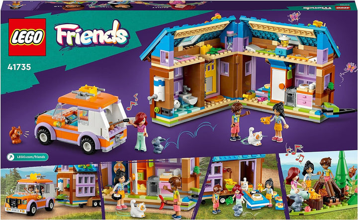LEGO 41735 Friends Mobiles Haus, Camping-Spielzeug mit Auto, Tieren und Mini-Puppen Leo, Paisley & L