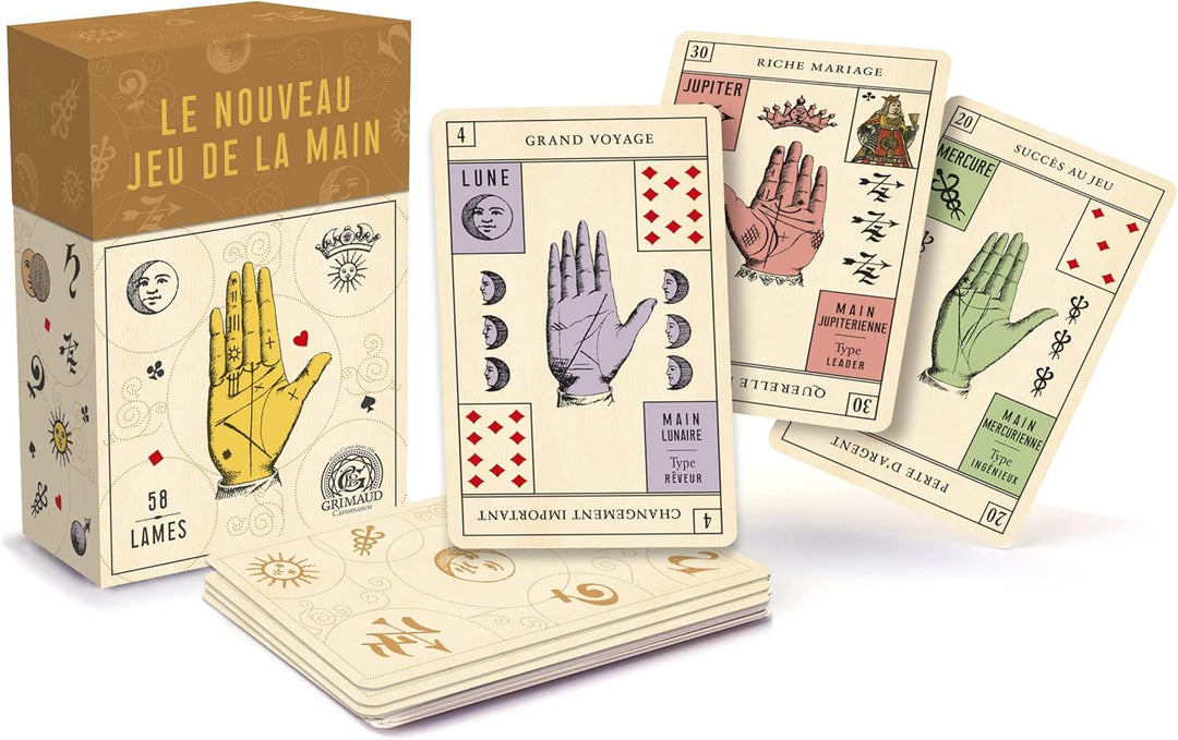 Grimaud Le Nouveau Jeu de la Main Cartomancie – Set mit 84 Karten