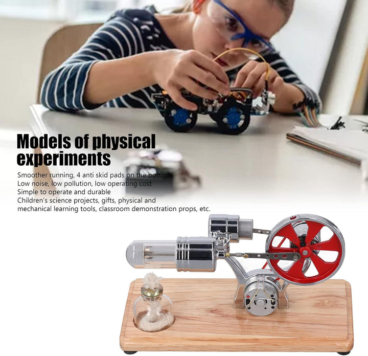 SALUTUYA Stirlingmotor-Modellbausatz, Dampfmaschine Stirlingmotor, Einfach zu Bedienende Mehrzweck-E