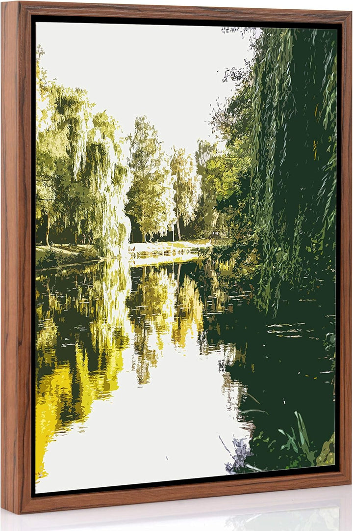 rahmengalerie24 Schattenfugenrahmen 50x60 cm nussbaum für Leinwand Bilderrahmen Keilrahmen für Leinw