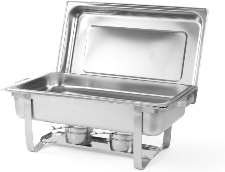HENDI Chafing Dish 1/1, Gastronorm, mit hochglanzpoliertem, einsteckbarem Deckel. Inkl. Brennpastenb