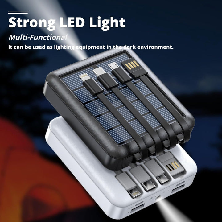 20000mAh Solar Power Bank für Handy-Laptop-Tablet, Mobiles Solar Ladegerät mit 4 USB-Ladekabel, Outd