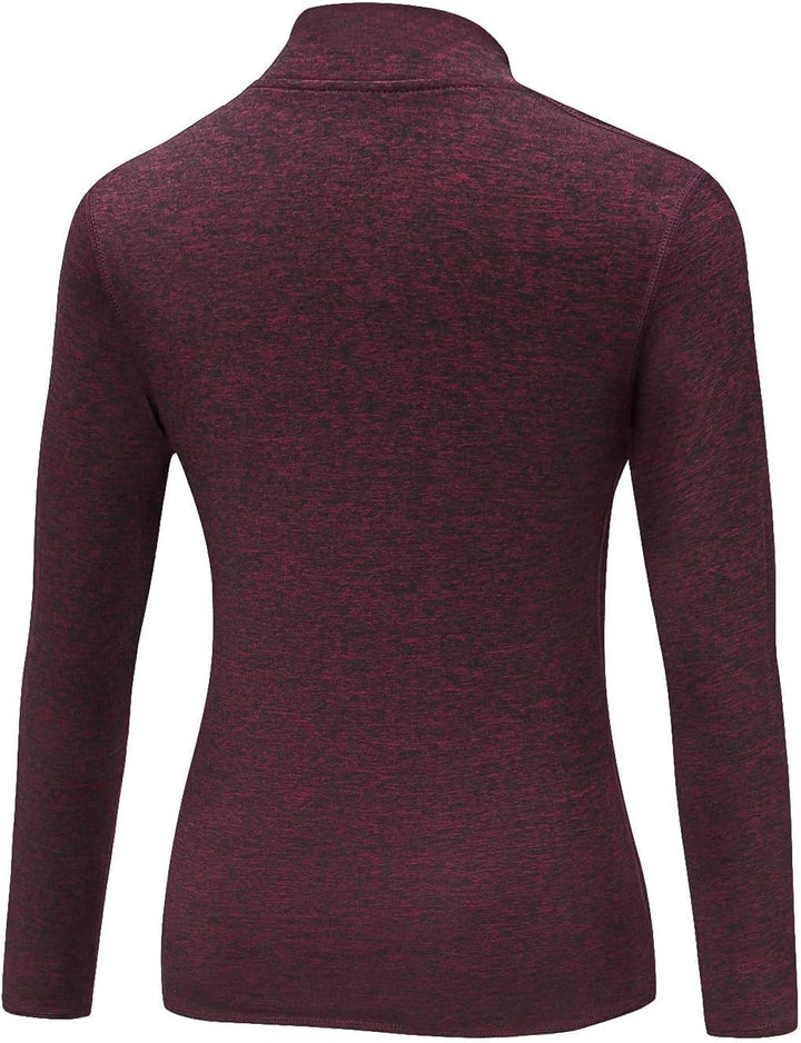 WOWENY Fleecepullover Damen 1/4 Zip Funktionsshirt Fleece warm Laufshirt Langarm mit Stehkragen, Atm