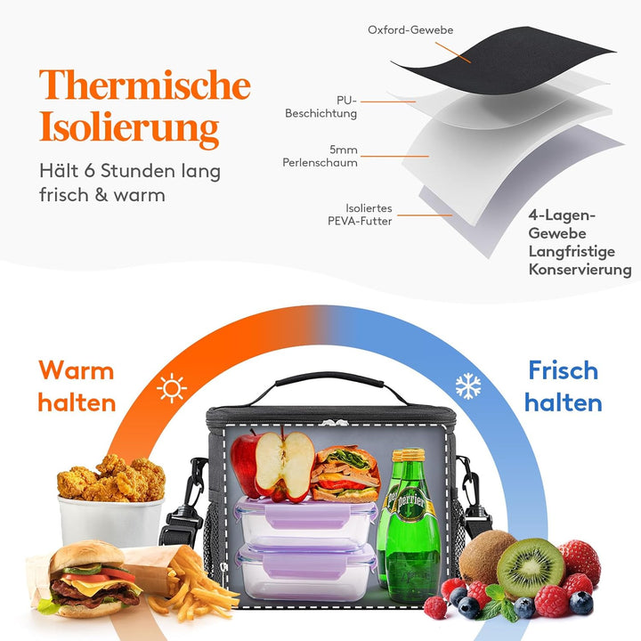 Lifewit Isolierte Kühltasche, Wiederverwendbare Lunchtasche, Tragbare Kühlbox, weiche Tragetasche, a