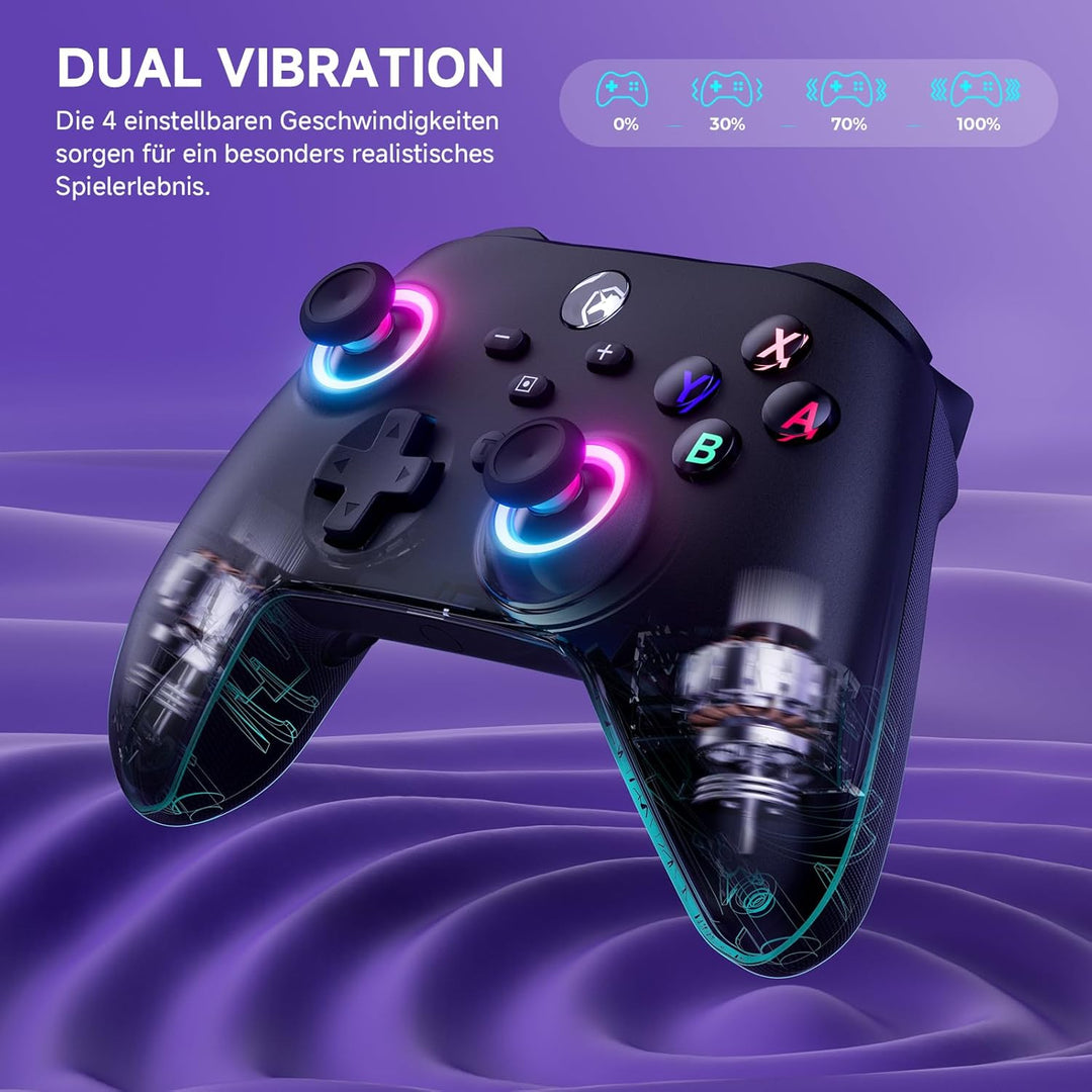 ECHTPower Switch Controller, Switch Pro Controller mit Turbo/Programmbare Taste/Vibration/RGB/6-Achs