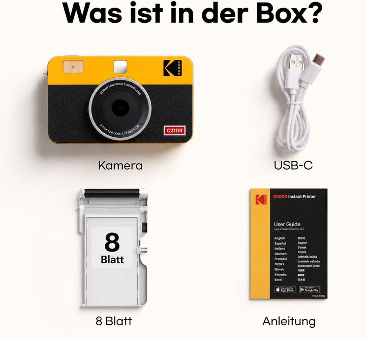Kodak Mini Shot 2 Retro, Tragbare Sofortbildkamera und Fotodrucker, iOS und Android, Bluetooth, 4Pas